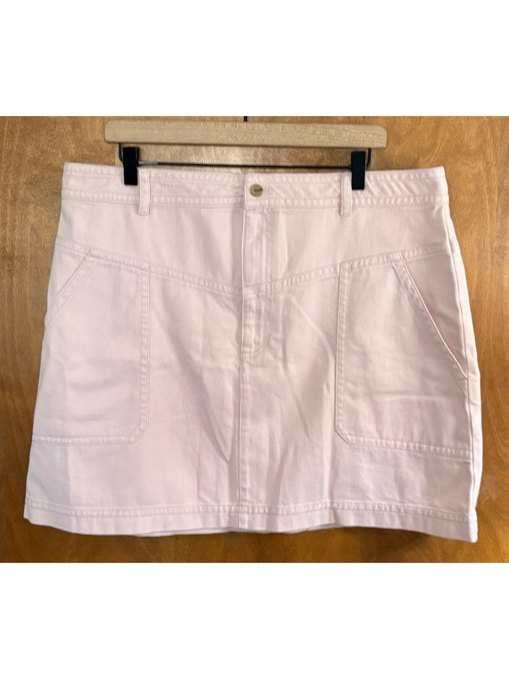 Banana Republic Pastel Pink Mini Denim Skirt NWT 18 Country Western Rodeo Boho